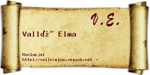 Valló Elma névjegykártya